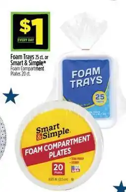 Dollar General Smart & Simple Foam Compartment Plates 20 ct offer