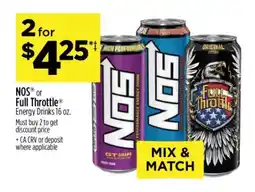 Dollar General NOS or Full Throttle Energy Drinks 16 oz offer
