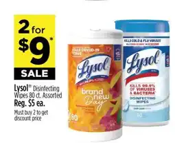 Dollar General Lysol Disinfecting Wipes 80 ct. Assorted offer