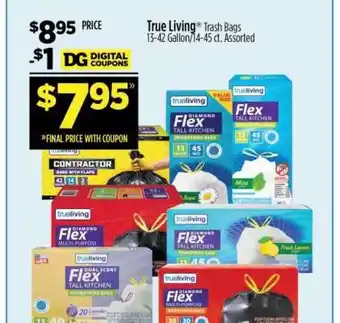 Dollar General True Living Trash Bags offer