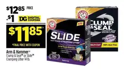 Dollar General Arm & Hammer Clump & Seal or Slide Clumping Litter 14 lb offer
