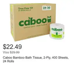 Costco Caboo Bamboo Bath Tissue, 2-Ply, 400 Sheets, 24 Rolls offer