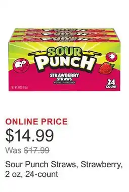 Costco Sour Punch Straws, Strawberry, 2 oz, 24-count offer
