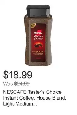 Costco NESCAFE Taster's Choice Instant Coffee, House Blend, Light-Medium Roast,14 oz offer