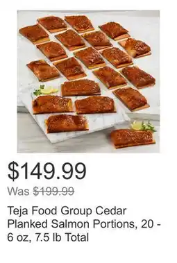 Costco Teja Food Group Cedar Planked Salmon Portions, 20 - 6 oz, 7.5 lb Total offer