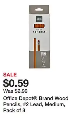 Office Depot Office Depot Brand Wood Pencils, #2 Lead, Medium, Pack of 8 offer