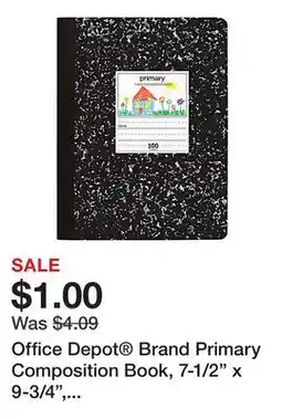 Office Depot Office Depot Brand Primary Composition Book, 7-1/2 x 9-3/4, Unruled/Primary Ruled, 100 Sheets offer