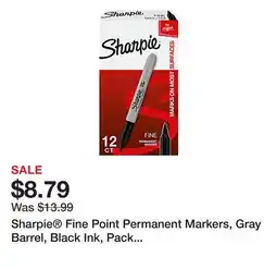 Office Depot Sharpie Fine Point Permanent Markers, Gray Barrel, Black Ink, Pack Of 12 offer