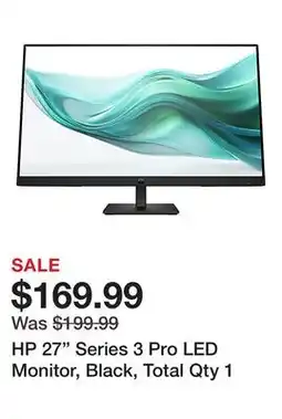 Office Depot HP 27 Series 3 Pro LED Monitor, Black, Total Qty 1 offer