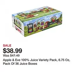 Office Depot Apple & Eve 100% Juice Variety Pack, 6.75 Oz, Pack Of 36 Juice Boxes offer