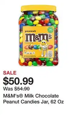Office Depot M&M's Milk Chocolate Peanut Candies Jar, 62 Oz offer