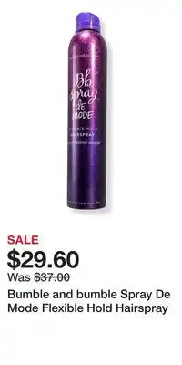 Ulta Beauty Bumble and bumble Spray De Mode Flexible Hold Hairspray offer