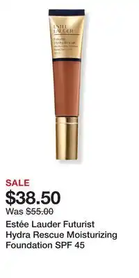 Ulta Beauty Estée Lauder Futurist Hydra Rescue Moisturizing Foundation SPF 45 offer
