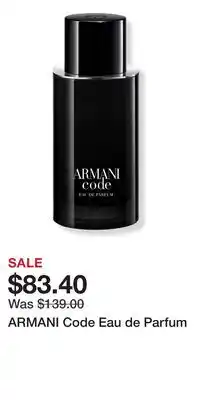 Ulta Beauty ARMANI Code Eau de Parfum offer