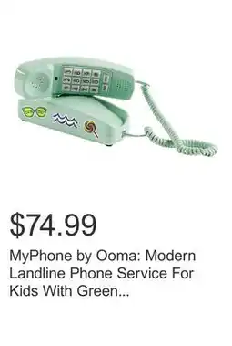 Costco MyPhone by Ooma: Modern Landline Phone Service For Kids With Green Phone offer