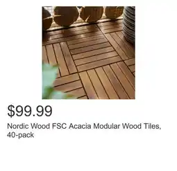 Costco Nordic Wood FSC Acacia Modular Wood Tiles, 40-pack offer