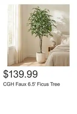 Costco CGH Faux 6.5' Ficus Tree offer