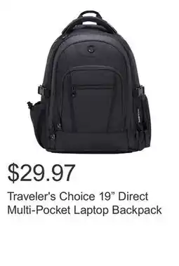 Costco Traveler's Choice 19 Direct Multi-Pocket Laptop Backpack offer