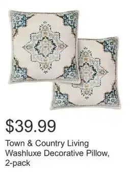 Costco Town & Country Living Washluxe Decorative Pillow, 2-pack offer