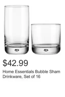 Costco Home Essentials Bubble Sham Drinkware, Set of 16 offer