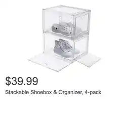 Costco Stackable Shoebox & Organizer, 4-pack offer