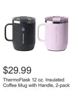 Costco ThermoFlask 12 oz. Insulated Coffee Mug with Handle, 2-pack offer