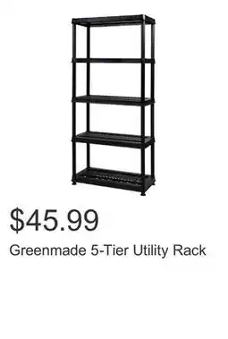 Costco Greenmade 5-Tier Utility Rack offer