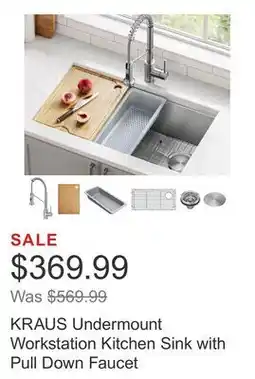 Costco KRAUS Undermount Workstation Kitchen Sink with Pull Down Faucet offer