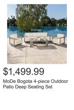 Costco MoDe Bogota 4-piece Outdoor Patio Deep Seating Set offer
