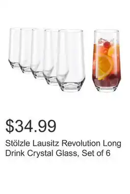 Costco Stölzle Lausitz Revolution Long Drink Crystal Glass, Set of 6 offer