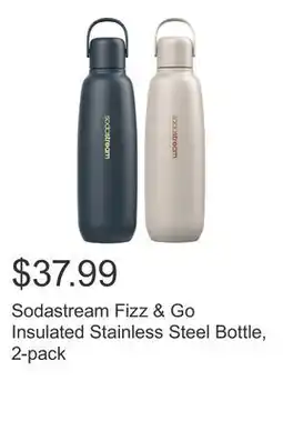 Costco Sodastream Fizz & Go Insulated Stainless Steel Bottle, 2-pack offer