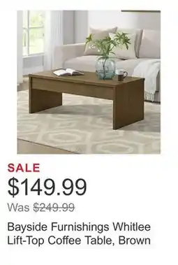 Costco Bayside Furnishings Whitlee Lift-Top Coffee Table, Brown offer