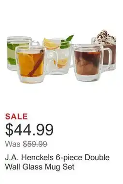 Costco J.A. Henckels 6-piece Double Wall Glass Mug Set offer