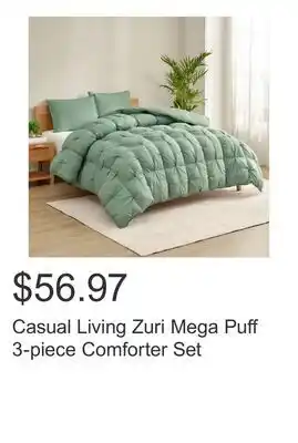 Costco Casual Living Zuri Mega Puff 3-piece Comforter Set offer