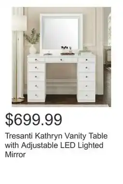 Costco Tresanti Kathryn Vanity Table with Adjustable LED Lighted Mirror offer