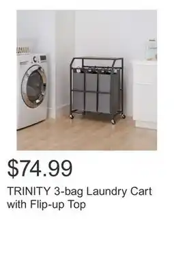 Costco TRINITY 3-bag Laundry Cart with Flip-up Top offer