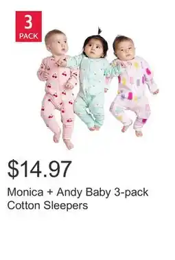 Costco Monica + Andy Baby 3-pack Cotton Sleepers offer