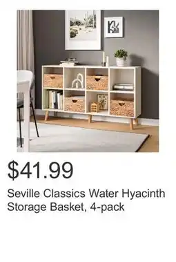 Costco Seville Classics Water Hyacinth Storage Basket, 4-pack offer