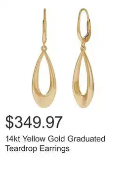Costco 14kt Yellow Gold Graduated Teardrop Earrings offer