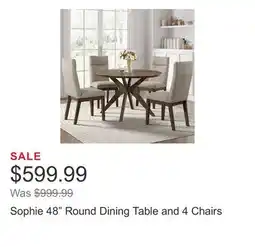 Costco Sophie 48 Round Dining Table and 4 Chairs offer
