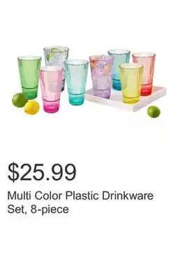 Costco Multi Color Plastic Drinkware Set, 8-piece offer