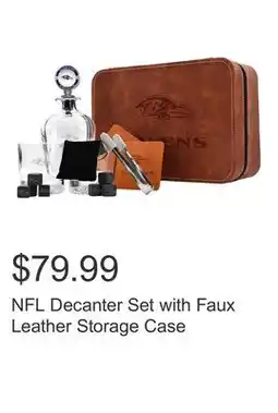 Costco NFL Decanter Set with Faux Leather Storage Case offer