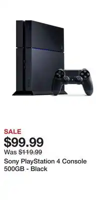 Game Stop Sony PlayStation 4 Console 500GB - Black offer