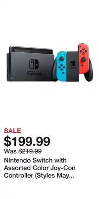 Game Stop Nintendo Switch with Assorted Color Joy-Con Controller (Styles May Vary) offer