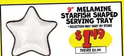 Ollie's 9 MELAMINE STARFISH SHAPED SERVING TRAY offer