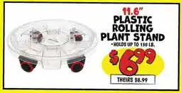 Ollie's 11.6 PLASTIC ROLLING PLANT STAND offer