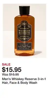 Bath & Body Works Men's Whiskey Reserve 3-in-1 Hair, Face & Body Wash offer