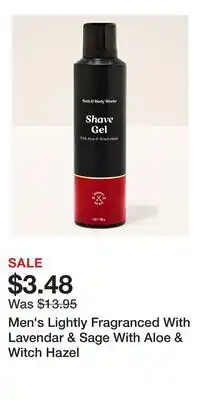 Bath & Body Works Men's Lightly Fragranced With Lavendar & Sage With Aloe & Witch Hazel offer