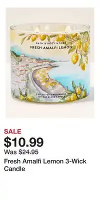 Bath & Body Works Fresh Amalfi Lemon 3-Wick Candle offer