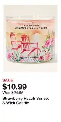 Bath & Body Works Strawberry Peach Sunset 3-Wick Candle offer